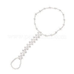 Bohemian Style Round Plastic Pearl Beaded Stretch Toe Ring Anklets for Women&nbsp;FS-WGAA4EB-01