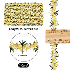 15 Yards Flower Polyester Embroidery Lace Ribbon&nbsp;OCOR-WH0070-77H