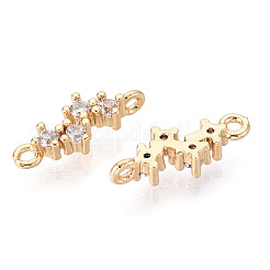 Brass Micro Pave Cubic Zirconia Links Connectors&nbsp;KK-S359-079-RS