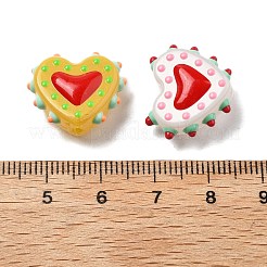 Baking Paint Glass Bumpy Beads Heart&nbsp;LAMP-V001-07
