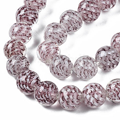 Transparent Handmade Lampwork Beads Strands&nbsp;LAMP-T007-21E