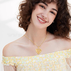 304 Stainless Steel Heart Locket Pendant Necklaces for Photo&nbsp;NJEW-WH0020-97C