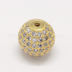 CZ Brass Micro Pave Cubic Zirconia Round Beads&nbsp;ZIRC-L017-05