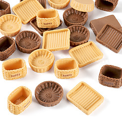 24Pcs 6 Styles Rattan Basket Opaque Resin Display Decorations&nbsp;DJEW-TA0001-45