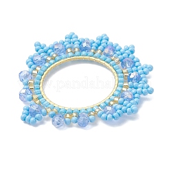 Glass Seed Beaded Wreath Pendants&nbsp;PALLOY-MZ01005-03