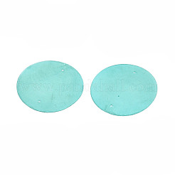 Spray Painted Natural Capiz Shell Connector Charms&nbsp;SSHEL-N039-03-01D