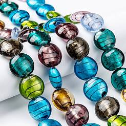 Handmade Silver Foil Glass Beads Strands&nbsp;SL109