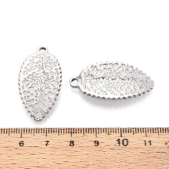 304 Stainless Steel Leaf Pendants&nbsp;STAS-T069-40P