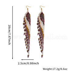 Bohemian Long Tassel Glass Seed Beaded Dangle Earrings for Women&nbsp;LS-IW9172-1