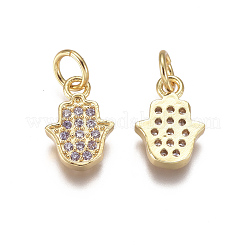 Religion Brass Micro Pave Cubic Zirconia Charms&nbsp;ZIRC-I038-14G