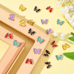 20Pcs 5 Colors Alloy Enamel Charms&nbsp;ENAM-YW0002-04