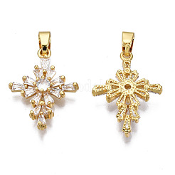 Brass Micro Pave clear Cubic Zirconia Pendants&nbsp;ZIRC-N039-171-NF
