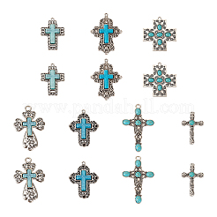 14Pcs 7 Styles Synthetic Turquoise Big Pendants&nbsp;G-TA0001-42