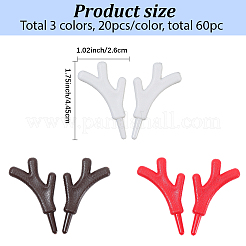 30 Pairs 3 Colors Plastic Snowman Hand Branch Antler&nbsp;AJEW-GF0012-64B
