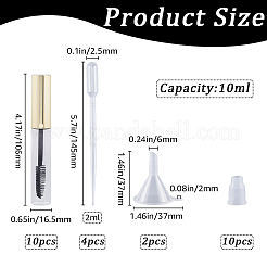10Pcs DIY Plastic Empty Eyelash Bottle with 4Pcs 2ml Disposable Plastic Dropper with 2Pcs Mini Transparent Plastic Funnel Hopper&nbsp;MRMJ-GF0001-53B