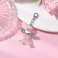Wedding Season Angel Glass Pearl & Acrylic Pendant Decorations&nbsp;HJEW-JM01923-01