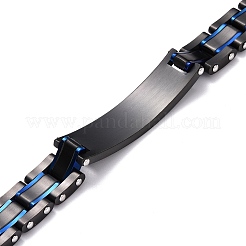Ion Plating(IP) 304 Stainless Steel Rectangle Link Bracelet&nbsp;BJEW-B056-01