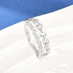 304 Stainless Steel Micro Pave Cubic Zirconia Finger Rings for Women&nbsp;RJEW-K315-01P