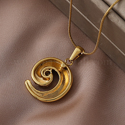 304 Stainless Steel Spiral Shape Pendant Necklaces for Women&nbsp;RE0047