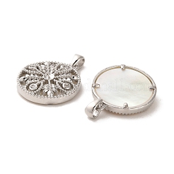 Brass Micro Pave Cubic Zirconia Pendants&nbsp;KK-P260-22P
