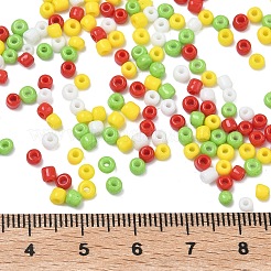 4 Colors Christmas 8/0 Glass Round Seed Beads&nbsp;SEED-X0058-03B