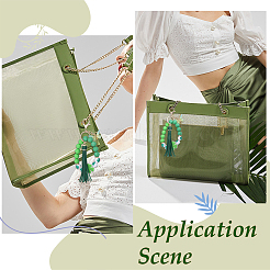 1Pc Butterfly with Clover Silicone & Imitation Leather Tassel Keychains&nbsp;HJEW-BM0001-89