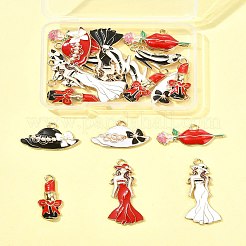 24Pcs 6 Styles Alloy Enamel Pendants&nbsp;ENAM-FS0002-70