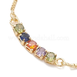 Brass Pave Cubic Zirconia Slider Bracelets&nbsp;BJEW-JB13005