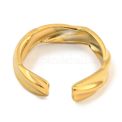 Ion Plating(IP) Twist 304 Stainless Steel Open Cuff Finger Rings for Unisex&nbsp;RJEW-P114-07G