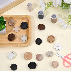16Pcs 8 Colors 1-Hole Imitation Leather Shank Buttons&nbsp;BUTT-CL0001-04
