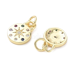 Brass Micro Pave Cubic Zirconia Pendants&nbsp;KK-D357-39G