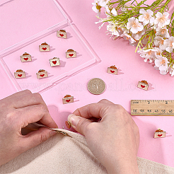 12Pcs Envelope with Heart Enamel Pin&nbsp;JEWB-FG0001-71
