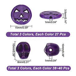 6 Strands 6 Styles Halloween Dyed Synthetic Turquoise Beads Strands&nbsp;G-NB0004-34