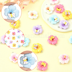 24Pcs 6 Colors Opaque Resin Pendants&nbsp;RESI-SC0006-47