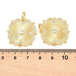 Brass Micro Pave Cubic Zirconia Pendants&nbsp;KK-C162-062G-01