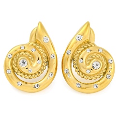 304 Stainless Steel Micro Pave Clear Cubic Zirconia Stud Earrings for Women&nbsp;EJEW-U023-12G