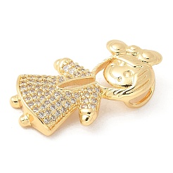 Brass Micro Pave Cubic Zirconia Pendants&nbsp;KK-U053-18G