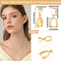 60Pcs Brass Ice Pick Pinch Bails&nbsp;KK-BBC0023-38