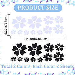 4 Sheets 2 Colors Flower PVC Waterproof Car Stickers&nbsp;DIY-GF0008-94B