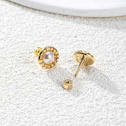 Elegant Flat Round 201 Stainless Steel Stud Earrings&nbsp;DL3437