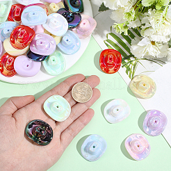 40Pcs 8 Colors UV Plated Opaque Acrylic Beads&nbsp;OACR-PA0001-63
