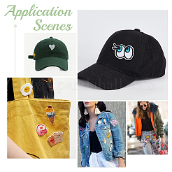 24Pcs 3 Style Cartoon Style Double Eye Embroidered Cloth Patches&nbsp;PATC-BC0001-05