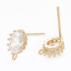Brass Stud Earring Findings&nbsp;KK-S348-117