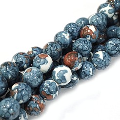 Synthetic Ocean White Jade Round Bead Strands&nbsp;G-M165-8mm-15