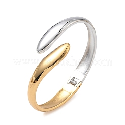 Two Tone 304 Stainless Steel Cuff Bangles&nbsp;BJEW-F540-04GP