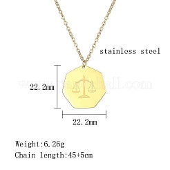 Constellation Libra 304 Stainless Steel Pendant Necklaces for Women&nbsp;SK1865-1