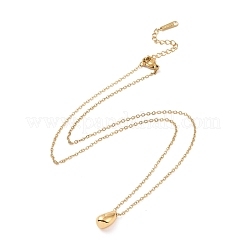 Ion Plating(IP) 304 Stainless Steel Teardrop Pendant Necklace for Men Women&nbsp;NJEW-A004-11G