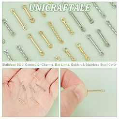 80Pcs 8 Styles 201 Stainless Steel Connector Charms&nbsp;STAS-UN0055-55