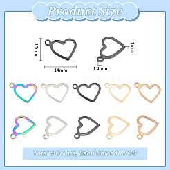 50Pcs 5 Style Ion Plating(IP) 304 Stainless Steel Open Pendants&nbsp;STAS-UN0053-79