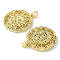 Rack Plating Brass Micro Pave Cubic Zirconia Pendants&nbsp;KK-K332-13G